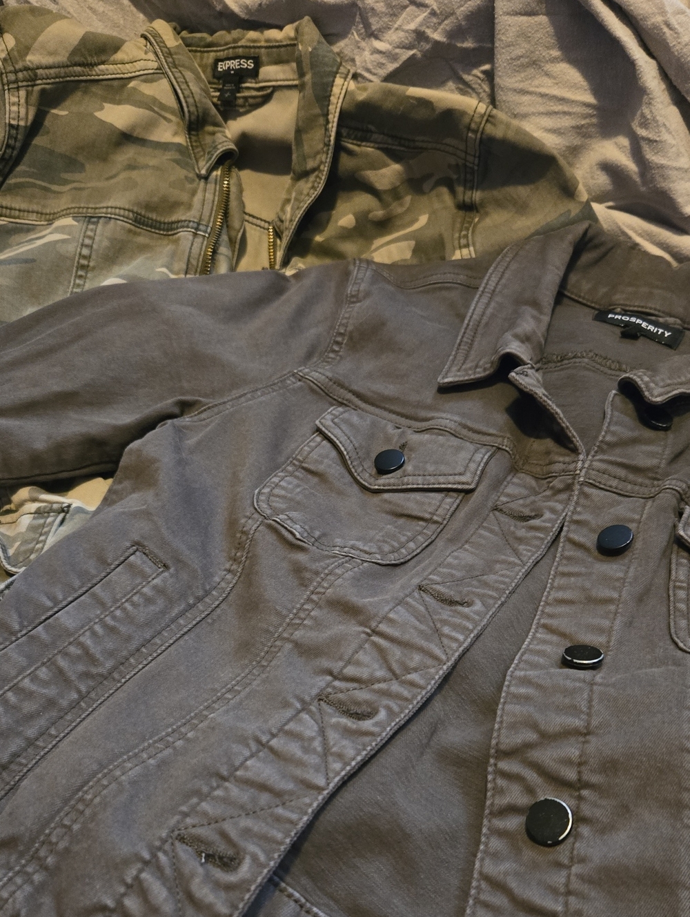 Women's Utility Denim Jackets - Casual Button-Front